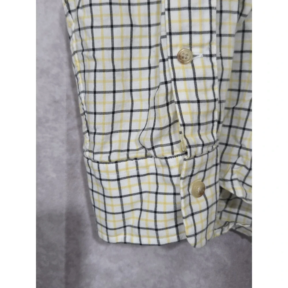 Polo Ralph Lauren Button Up Shirt Mens XL White Yellow Check Long Sleeve EUC